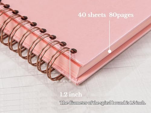 potricher 12 x 12 Inch Large DIY Scrapbook Photo Album 80 Pages, Pink