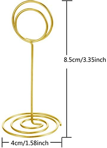 TecUnite 24 pcs 3.35 Inch Picture Clips Table Place Photos Card Holder Gold