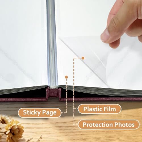 Large Photo Album Self Adhesive Scrapbook, 30 Sheets/ 60 Pages Photo Book for 4x6, 5x7, 8x10 Pictures, DIY Album for Birthday Gifts for Women Mom Wedding Baby Family Travel