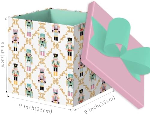 BIOBROWN Christmas Gift Boxes with Lids for Presents Nutcracker Design