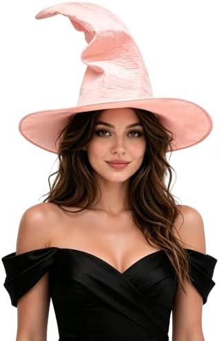 HOMELEX Adult Witch Hat, Tattered Lace Costume Hat for Halloween