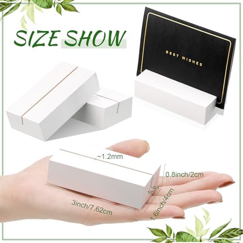 Blosssound 12 Pcs Wood Place Card Holder, White, 3 x 1.6 x 0.8 Inches