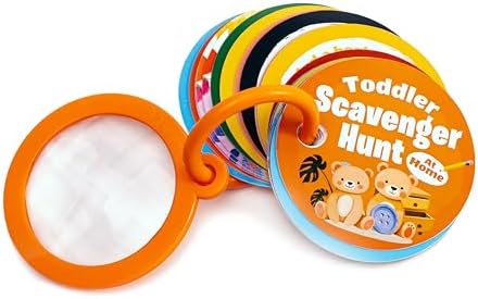 Scavenger Hunt at Home | Indoor Toddler Activity Cards with Magic Kaleidoscopic Lens | Sensory Games for 2-3 Year Olds | Learning Toys | Rainy Day Activity for Kids