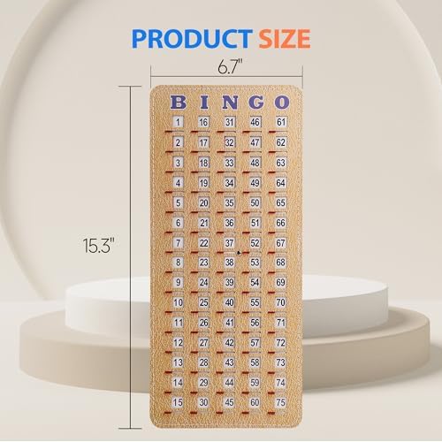 GSE Stitched Bingo Master Card with Sliding Windows, Reusable Shutter Card