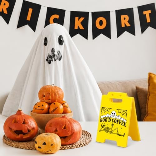 Halloween Decor Spooky Freshly Boo'd Coffee Desk Sign Coffee Bar Decor