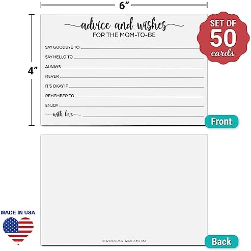 321Done Advice for the Mom to Be Cards, 4x6, Set of 50, White