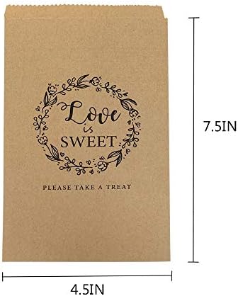 FRIDAY NIGHT 50 Pcs Kraft Candy Buffet Bags for Weddings and Parties