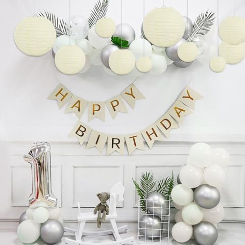 20Pcs Cream Paper Lanterns for Parties, 4” 6” 8” 10” 12” Chinese Asian Hanging Round Paper Lanterns for Birthday Wedding Halloween Christmas Home Decor Party Decor