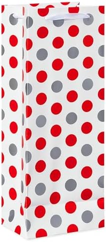 American Greetings Multi Design Wine Gift Bags, Red, White and Silver (5 Bags)