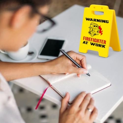 Funny Firefighter Gifts Office Decor Warning Firefighter at Work Desk Sign Graduation Birthday Gifts for Firefighters Firemen