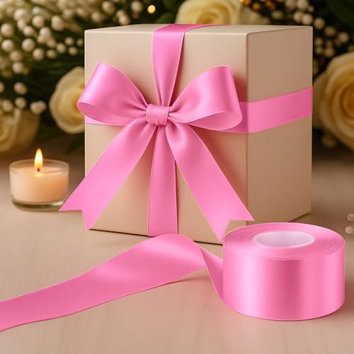 30 Yards 1 1/2 in Hot Pink Ribbon for Gift Wrapping Baby Shower Decorations