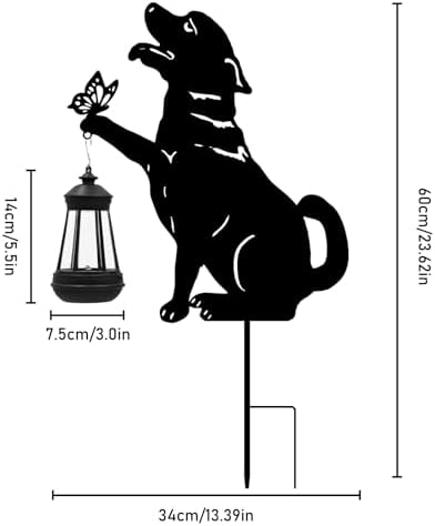 twinbling Solar Black Dog Lights Patio Decorations Outdoor