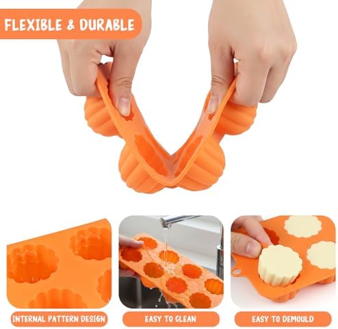 Halloween Pumpkin Silicone Mold for Chocolate,8 Cavities Chocolate Molds,Funny 3D Halloween Chocolate Candy Molds for Soap Pudding Jelly Cakes Making