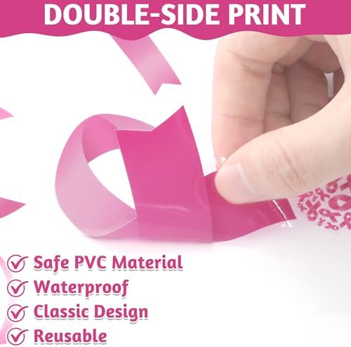 9 Sheets Breast Cancer Awareness Window Clings, 79 Kinds of Pink Window PVC Stickers for Pink Ribbon Decorations, Hope Fight Cancer Theme Windows Decals for Glass Home Decor Supplies