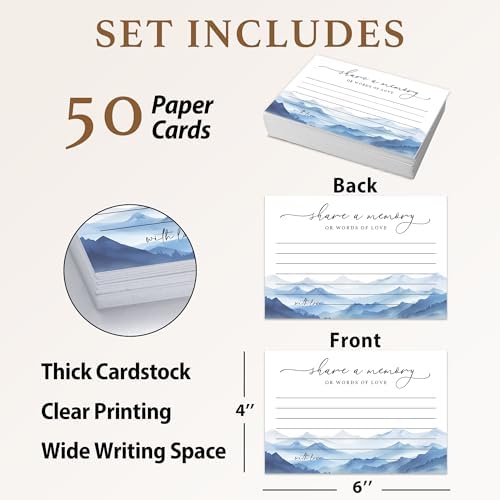 Share A Memory Cards for Celebration Of Life - Set of 50 Memorial Cards for Weddings, Anniversaries, Memorials, Funerals, Birthdays, Graduation, Retirement, Going Away -A05