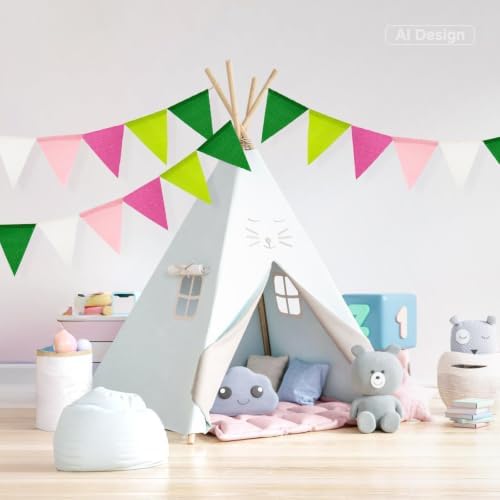 G2PLUS Pre-Strung Triangle Pennant Banner Decorative Flag Garland 60PCS