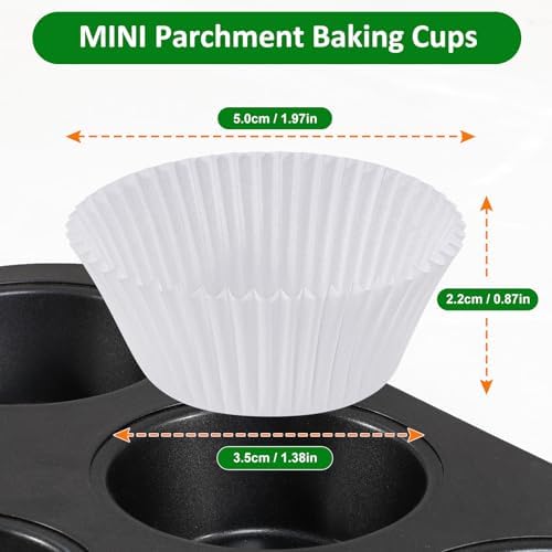 Caperci 400pcs White Mini Cupcake Liners for Baking Small Muffin Liners
