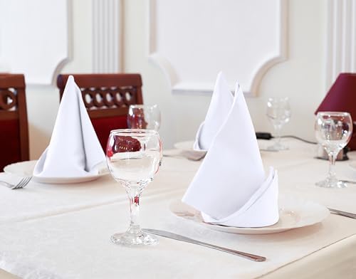 Bulk 288-Pack Cloth Napkins, 18"x18", Wrinkle Resistant, White, Sturdy