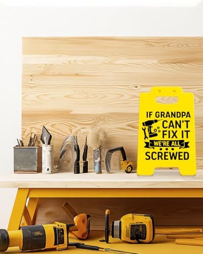 Funny Grandpa Desk Sign, If Grandpa Can’t Fix It We’re All Screwed, Grandpa Gifts from Grandkids, Fathers Day Birthday Gifts for Grandpa Papa Grandfather