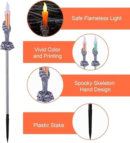 Halloween Decorations Outdoor, Solar Pathway Lights, 20 Pack