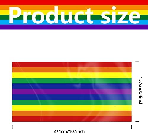 3 Pcs 108" x 54" Disposable Rainbow Tablecloth, Pride Month Table Cloth