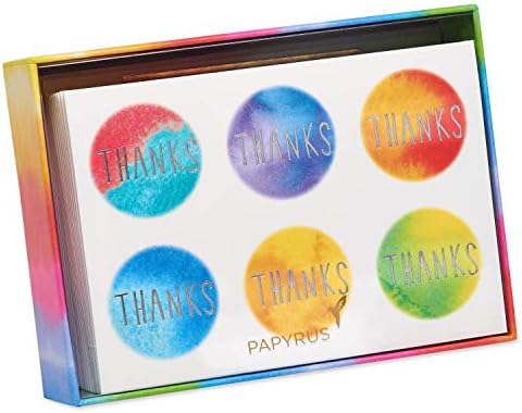 Papyrus Thank You Cards with Envelopes, Tie Dye Dots (14-Count)