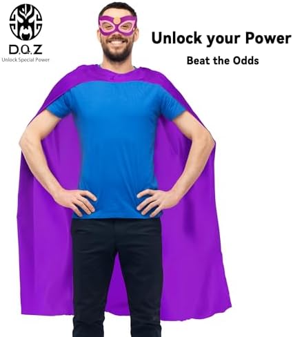 D.Q.Z Adults Superhero Cape and Mask for Men Women Super Hero Party Dress Up Costumes, Halloween Vampire Capes