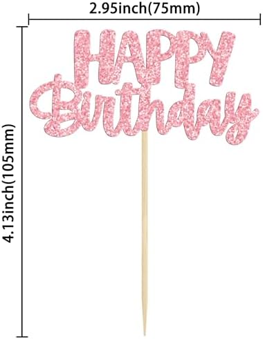 Gyufise 24Pcs Happy Birthday Cupcake Toppers Glitter Birthday Cupcake Food Picks for Celebrating Happy Hallowenn Theme Party Cake Decorations Supplies Purple White Silver