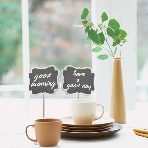 Food Labels for Party Buffet, Wood Mini Chalkboards Signs for Food