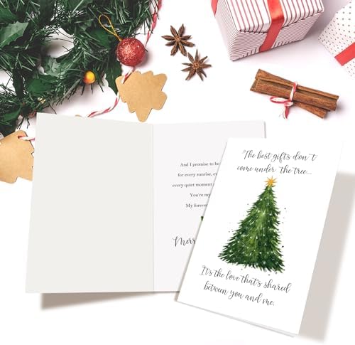 Romantic Christmas Card for Husband Wife, Merry Christmas Card for Girlfriend Boyfriend Fiance Fiancee, Sweet Xmas Holiday Cards for Him Her