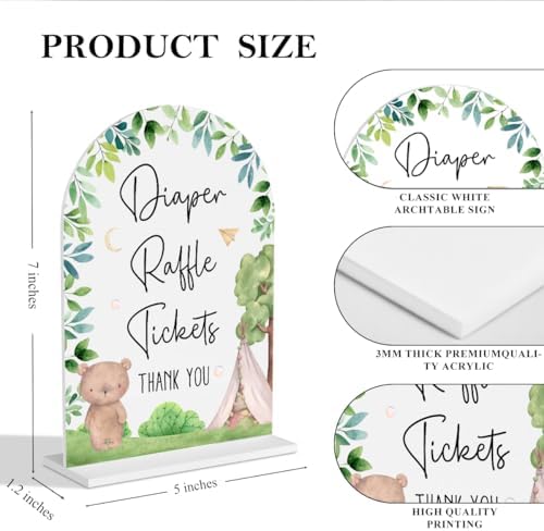 Jungle Baby Shower Decorations Safari Baby Shower Decorations Jungle Theme Diaper Raffle Tickets Acrylic Table Sign for Birthday Gender Reveal Party