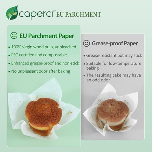 Caperci 150pcs White Tulip Cupcake Liners for Baking Parchment Muffin Cups
