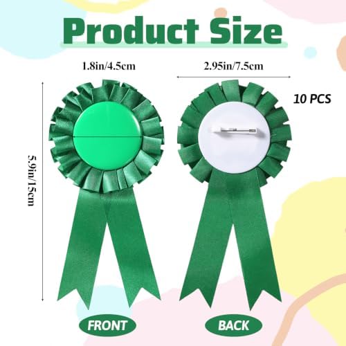 Blank Award Ribbons, 10 PCS Participation Rosette Award Ribbons Prize Recognition Victory Ribbon, Winner 1st Place Ribbon for Sport Event School Contest Classroom Competition DIY Party