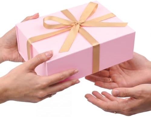 LIFELUM Pink Gift Box for Wedding with Magnetic Lid, 9.5"x7"x3.5"