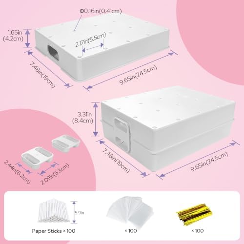2 Pack Cake Pop Stand, 20 Holes(White)