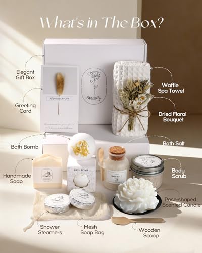 Coconut Spa Gifts for Women - 12pc Self-care Spa Gift Basket