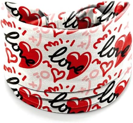IDDFEVE 4Pcs Valentine's Day Headbands for Women - Red & Black Love Lettering Holiday Hair Bands, Festive Present Heart Hair Accessories