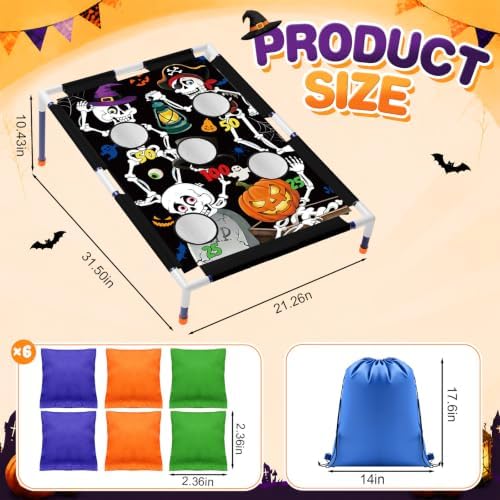 Viorawhite Bean Bag Toss Game for Kids, Portable Cornhole Set