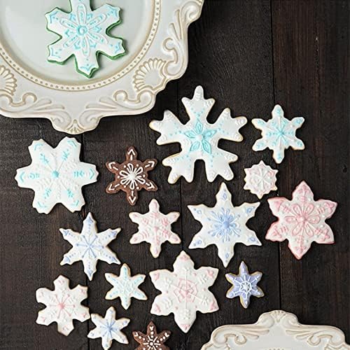 Comais Christmas Snowflake Shaped Cookie Cutters Set Stainless Steel 10Pcs