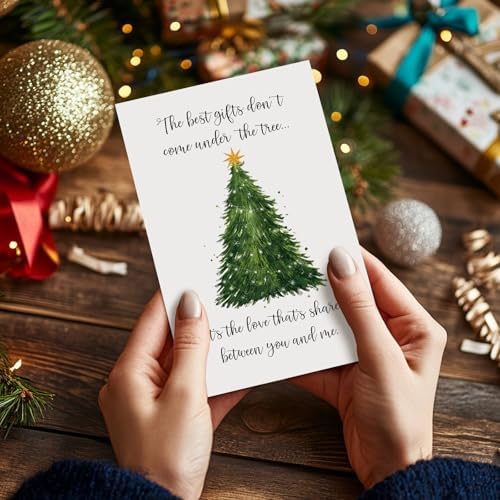 Romantic Christmas Card for Husband Wife, Merry Christmas Card for Girlfriend Boyfriend Fiance Fiancee, Sweet Xmas Holiday Cards for Him Her