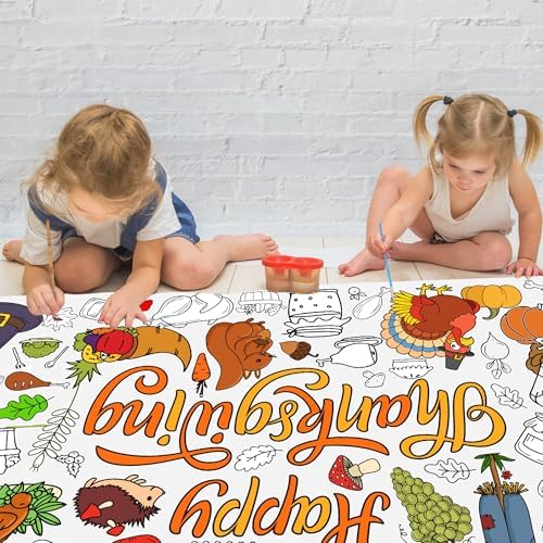 Thanksgiving Coloring Poster, 30 x 72 Inch