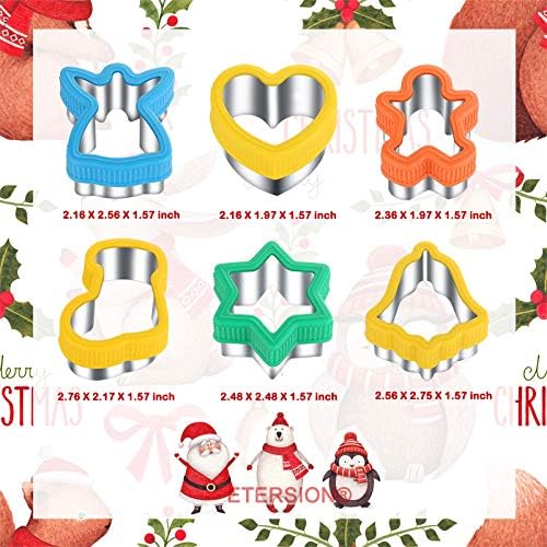 ETERSION Christmas Cookie Cutters, Stainless Steel, 9 Shapes 2-3.5 Inch