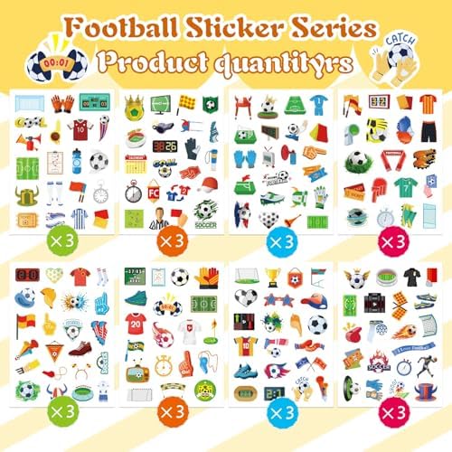 501 PCS Soccer Stickers, Soccer Party Favors