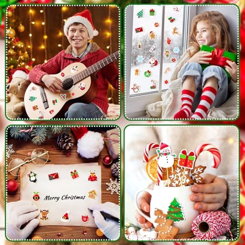 JULBEAR 300Pcs Christmas Foam Stickers Bulk Self Adhesive Puffy Designs