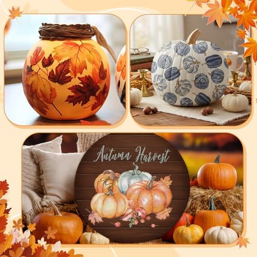 Crtiin 20 Pack Autumn Decoupage Napkins Cocktail Decorative Paper Napkins