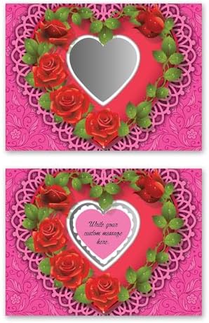 My Scratch Offs - 20 Pack Heart Love Wreath DIY Valentine Scratch Off Cards with Stickers, 3x4 Inch Customizable Love Notes for Gifts, Party Favors & Adults for Valentine's Day