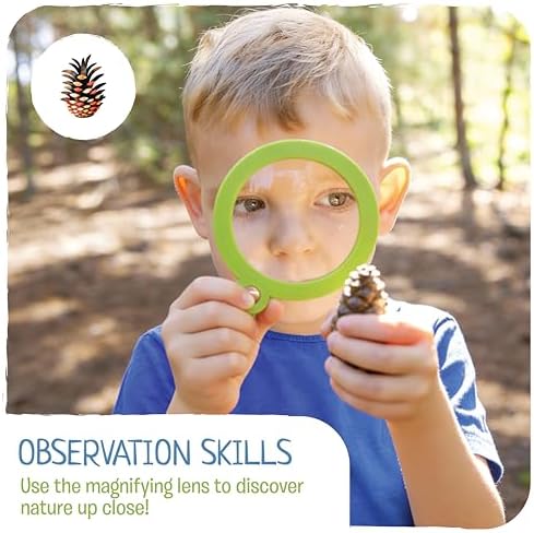 Scavenger Hunt Cards at the Park | Kids Outdoor Activity Cards Game with Magnifying Lens | Nature 2 Year Old Gifts for 2-3 Year Olds | Toddler Games for Boys & Girls