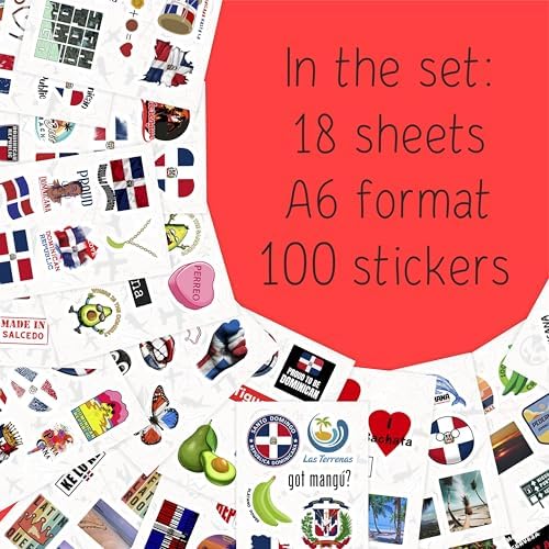 100Pcs Dominican Republic Stickers for Water Bottle and Laptop - Dominican Republic Party Supplies & Decorations, Waterproof Vinyl Decals, Flag and Culture Stickers, Gifts for Women & Men