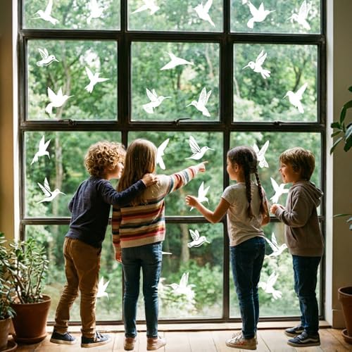 9 Sheets Bird Window Clings to Prevent Strikes, Anti-Collision Glass Decals