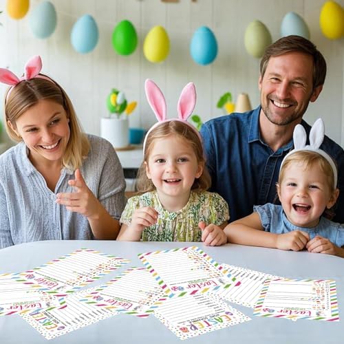COCHIE Easter Party Games for Adults Family Office Large Groups, Words Pictionary Game, Riddle Games, Word Scramble Game Spring Classroom Activities with Answer Key (Easter)